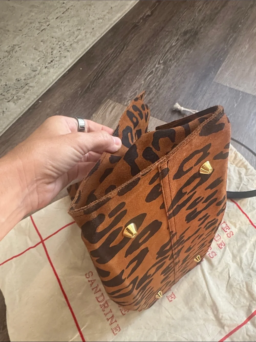 Clare V Leopard Simple Tote in Brown and Black- New without Tags